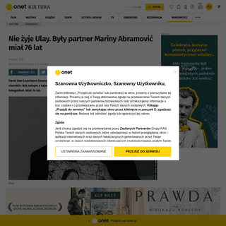 A complete backup of kultura.onet.pl/wiadomosci/nie-zyje-ulay-byly-partner-mariny-abramovic-mial-76-lat/7x7kp7f