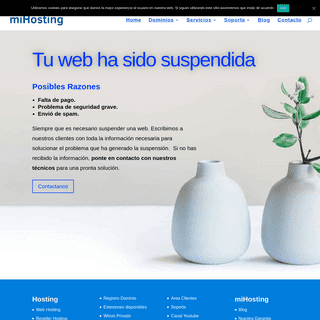 Tu web ha sido suspendida - miHosting.com