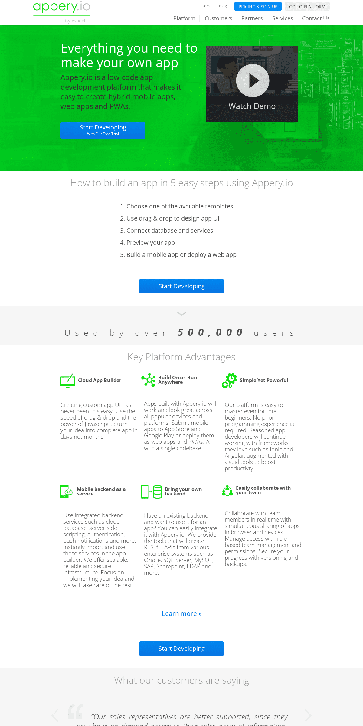 A complete backup of appery.io