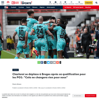 A complete backup of www.dhnet.be/sports/football/division-1a/charleroi/charleroi-se-deplace-a-bruges-apres-sa-qualification-pou