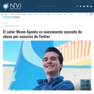 El actor Memo Aponte es nuevamente acusado de abuso por usuarias de Twitter - nvinoticias.com