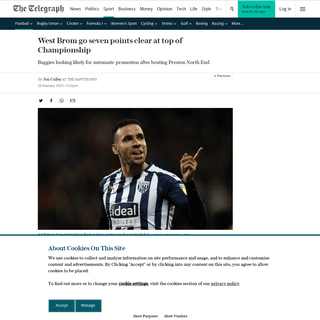 A complete backup of www.telegraph.co.uk/football/2020/02/25/west-brom-go-seven-points-clear-top-championship-win-preston/
