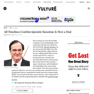 A complete backup of www.vulture.com/2020/02/quentin-tarantino-welcomes-first-child-with-wife-daniella.html