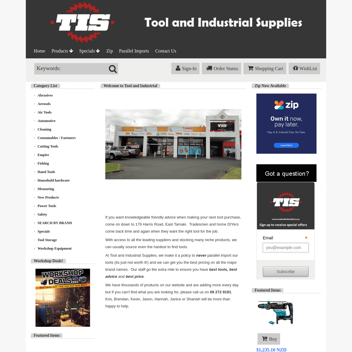 A complete backup of toolandindustrial.co.nz