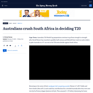 A complete backup of www.smh.com.au/sport/cricket/australians-crush-south-africa-in-deciding-t20-20200227-p544qv.html
