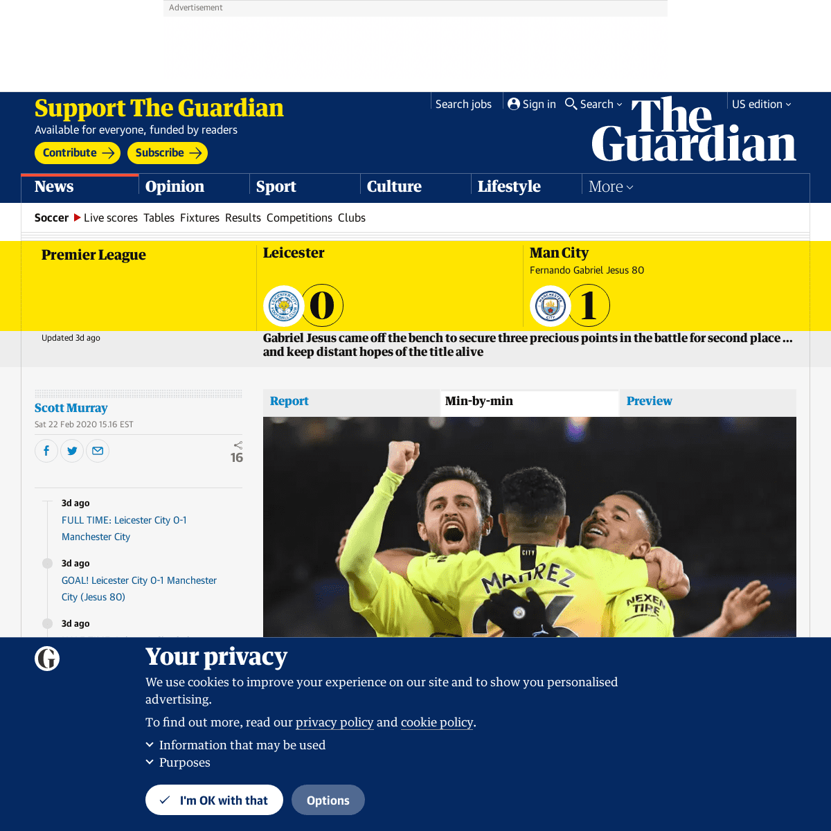 A complete backup of www.theguardian.com/football/live/2020/feb/22/leicester-v-manchester-city-premier-league-live