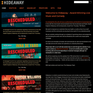 A complete backup of hideawaylive.co.uk