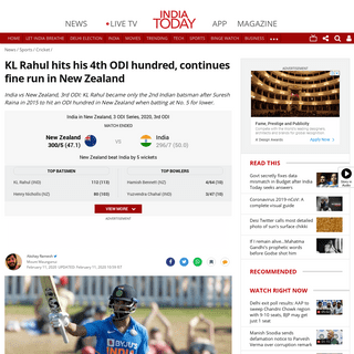 KL Rahul hits his 4th ODI hundred, continues fine run in New Zealand - Sports News
