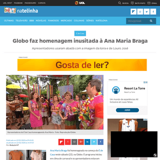Globo faz homenagem inusitada Ã  Ana Maria Braga - TelevisÃ£o - NaTelinha
