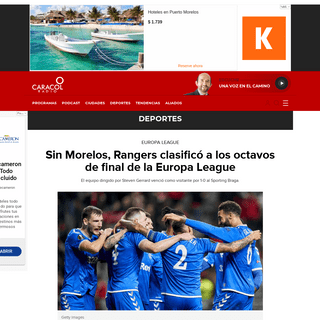 Sin Morelos, Rangers clasificÃ³ a los octavos de final de la Europa League - Deportes - Caracol Radio