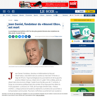 A complete backup of www.lesoir.be/281564/article/2020-02-20/jean-daniel-fondateur-du-nouvel-obs-est-mort