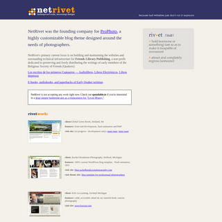 NetRivet - Website Design Holland Zeeland Michigan MI - Hosting, SEO, blog design - Net Rivet Web Development