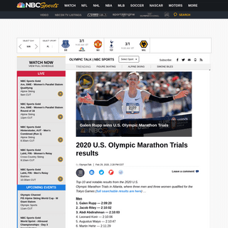 2020 U.S. Olympic Marathon Trials results