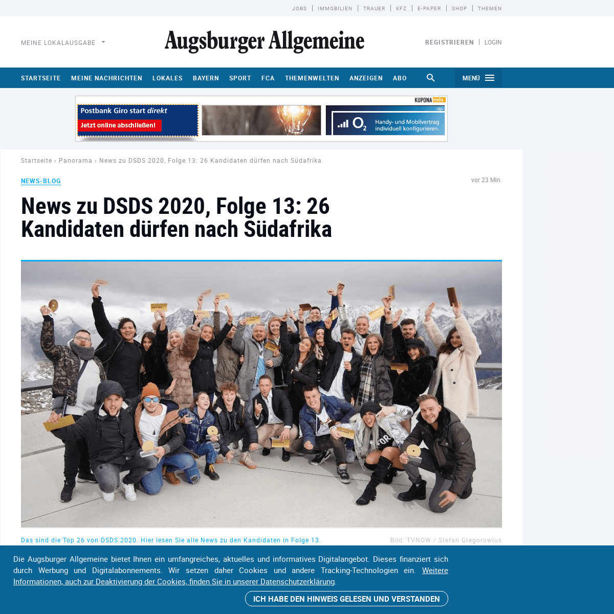 News-Blog- News zu DSDS 2020, Folge 13- 26 Kandidaten dÃ¼rfen nach SÃ¼dafrika - Promis, Kurioses, TV - Augsburger Allgemeine