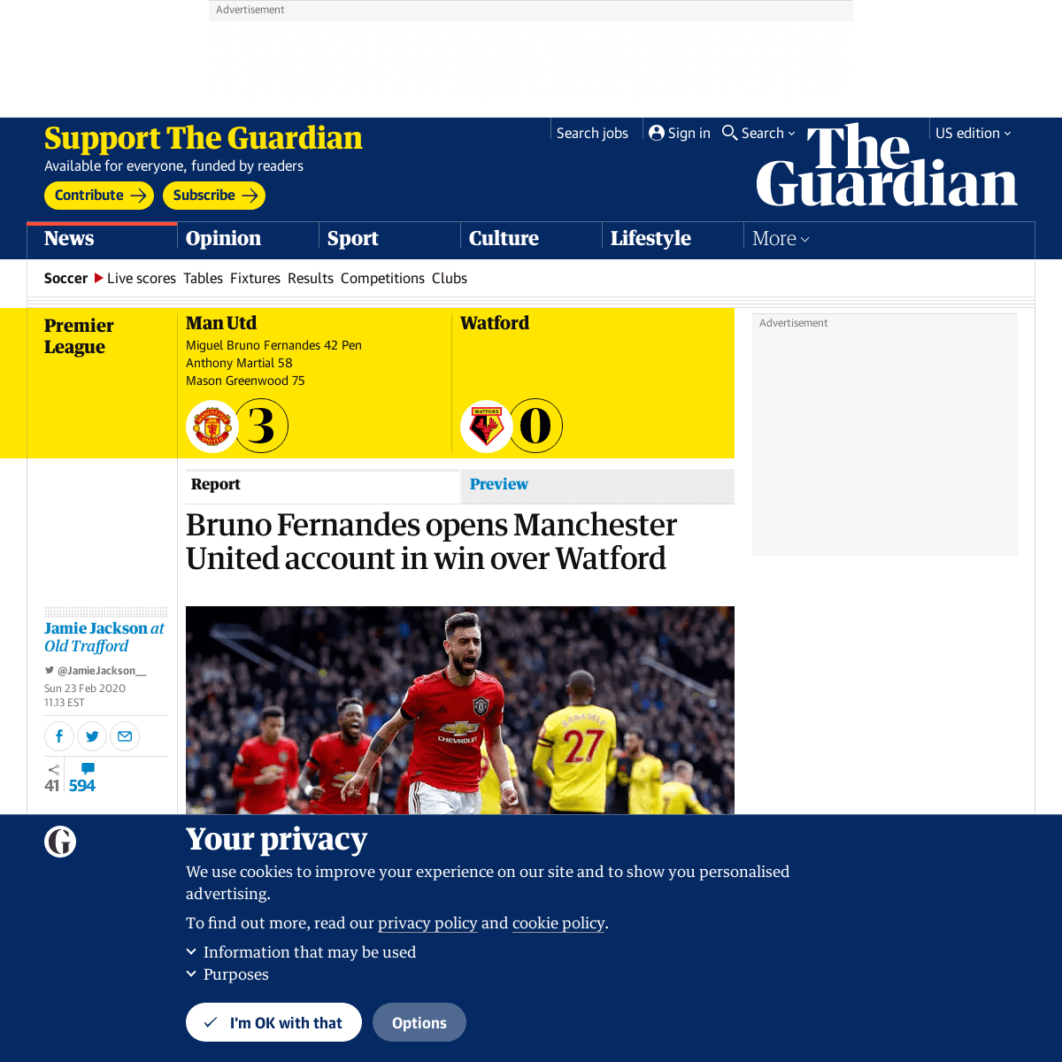 A complete backup of www.theguardian.com/football/2020/feb/23/manchester-united-watford-premier-league-match-report