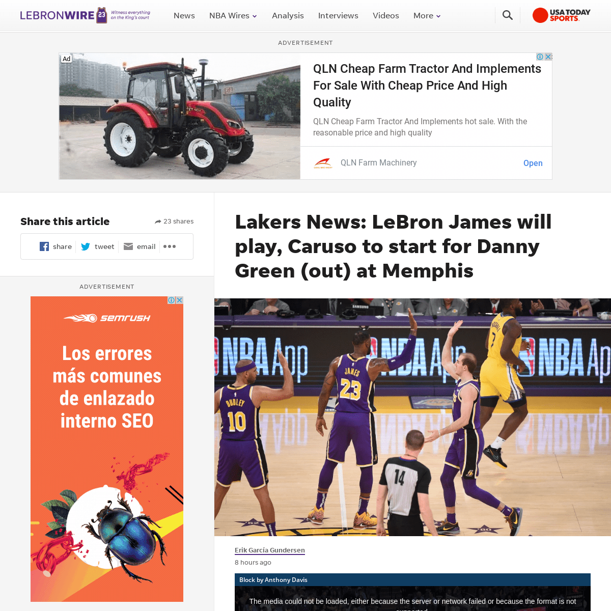 A complete backup of lebronwire.usatoday.com/2020/02/29/lakers-news-lebron-james-will-play-caruso-to-start-for-danny-green-out-a