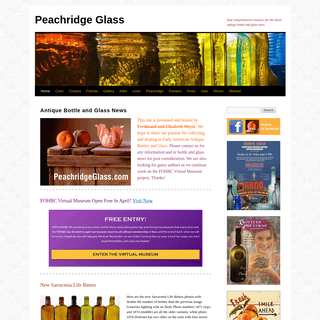 Peachridge Glass - Your comprehensive resource for the latest antique bottle and glass news