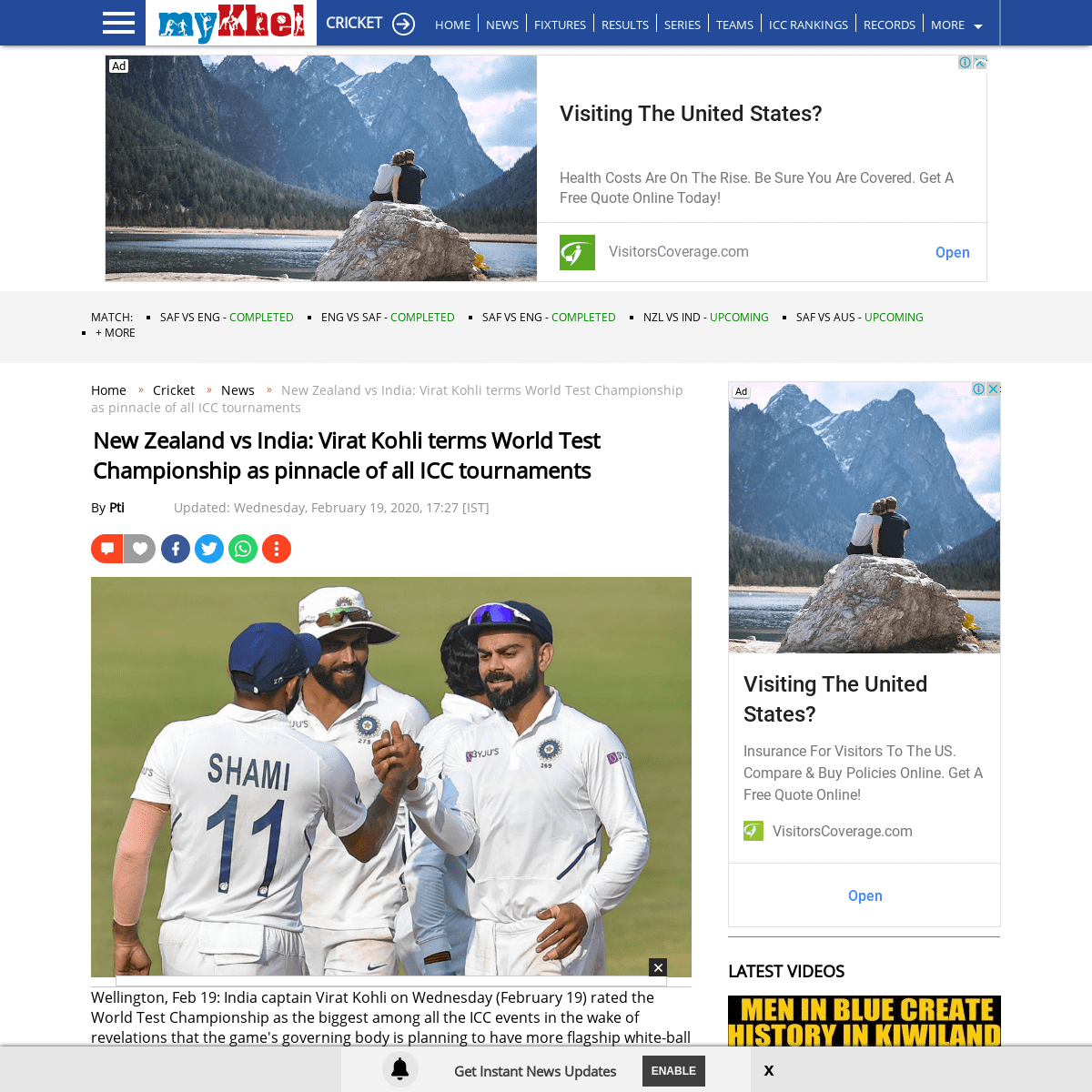 A complete backup of www.mykhel.com/cricket/new-zealand-vs-india-virat-kohli-claims-world-test-championship-pinnacle-of-all-icc-