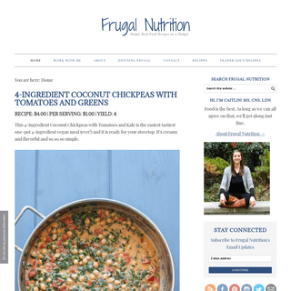 Frugal Nutrition â€“ Simple, Delicious, Nutritious, and Frugal Recipes for Everyday Cooks!