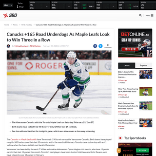 A complete backup of www.sportsbettingdime.com/news/nhl/canucks-underdogs-maple-leafs-odds-preview/