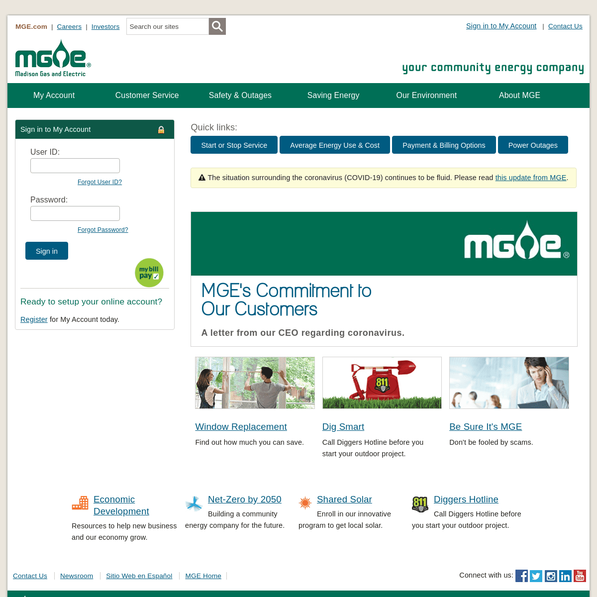 A complete backup of mge.com