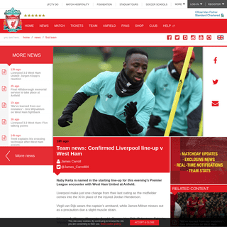 A complete backup of www.liverpoolfc.com/news/first-team/388014-confirmed-liverpool-team-news-west-ham-united