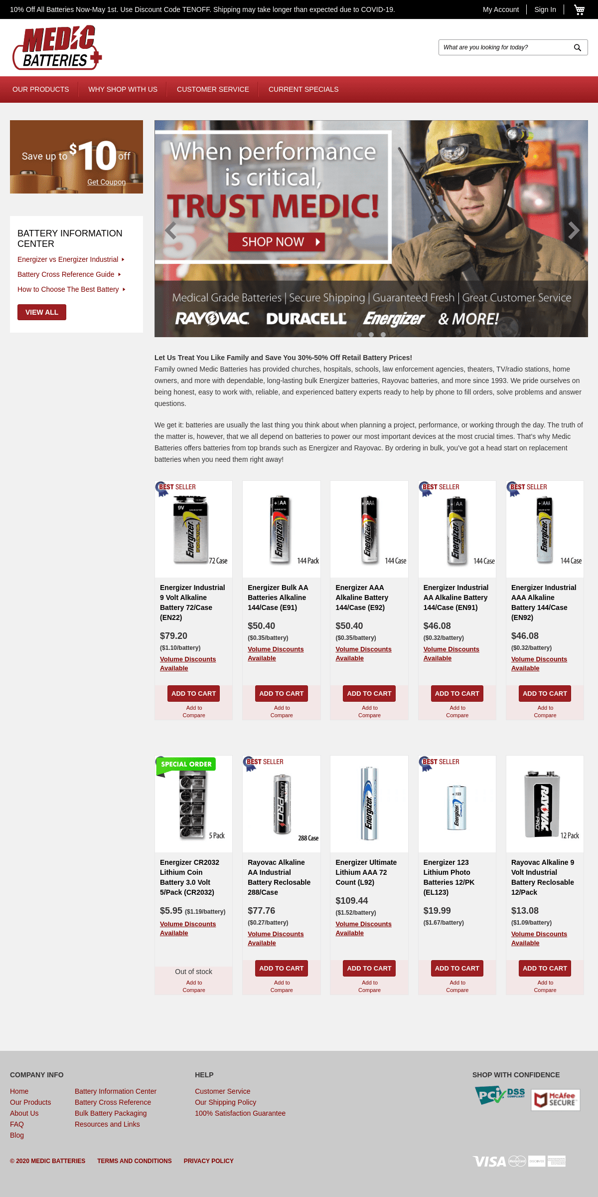 A complete backup of medicbatteries.com