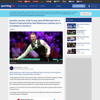 A complete backup of www.sportinglife.com/snooker/news/trump-sees-off-holt-perry-holds-firm/177702