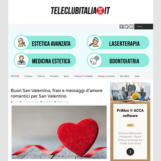 A complete backup of www.teleclubitalia.it/185255/buon-san-valentino-frasi-e-messaggi-damore-romantici-per-san-valentino/