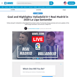 Goal and Highlights- Valladolid 0-1 Real Madrid in 2020 La Liga Santander - VAVEL.com