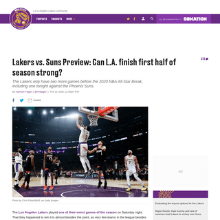 A complete backup of www.silverscreenandroll.com/2020/2/10/21131937/lakers-vs-suns-preview-game-thread-starting-time-tv-schedule