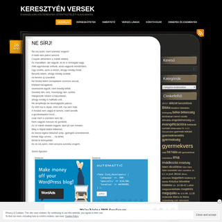 A complete backup of keresztyenversek.wordpress.com