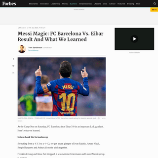 Messi Magic- FC Barcelona Vs. Eibar Result And What We Learned