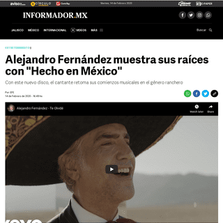 A complete backup of www.informador.mx/entretenimiento/Alejandro-Fernandez-muestra-sus-raices-con-Hecho-en-Mexico-20200214-0083.