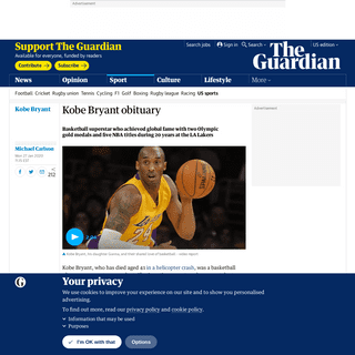 Kobe Bryant obituary - Sport - The Guardian