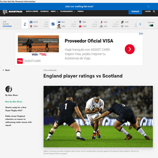 England player ratings vs Scotland