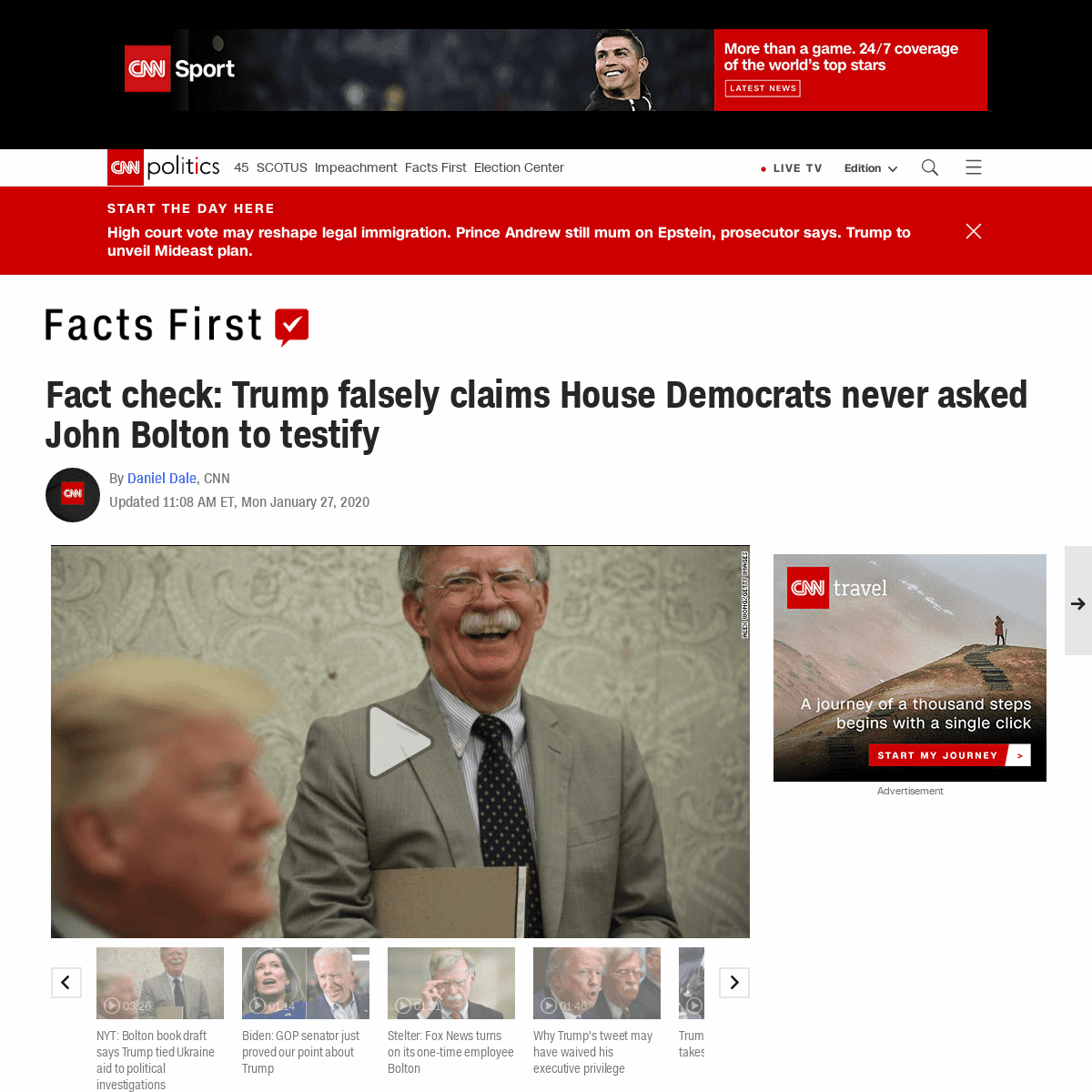 A complete backup of www.cnn.com/2020/01/27/politics/trump-false-claim-democrats-subpoena-bolton-testify-fact-check/index.html