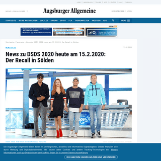 A complete backup of www.augsburger-allgemeine.de/panorama/News-zu-DSDS-2020-heute-am-15-2-2020-Der-Recall-in-Soelden-id55677371