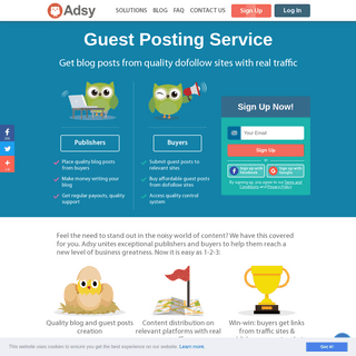 Guest Posting Service, High Quality Dofollow Sites - Adsy