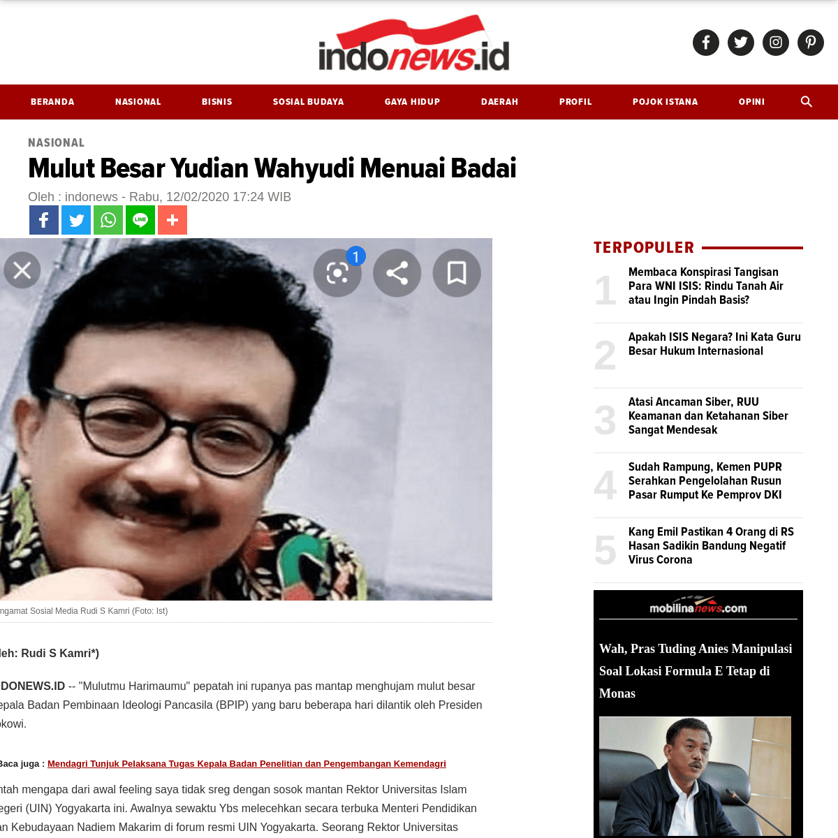 A complete backup of indonews.id/artikel/27316/Mulut-Besar-Yudian-Wahyudi-Menuai-Badai/