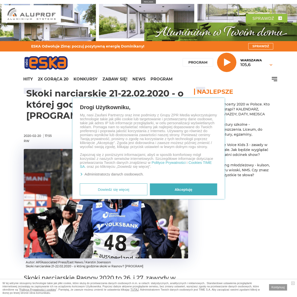A complete backup of www.eska.pl/sport/skoki-narciarskie-dzisiaj-21-02-2020-piatek-22-02-2020-sobota-godzina-o-ktorej-skoki-rasn
