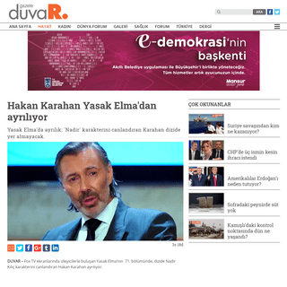 A complete backup of www.gazeteduvar.com.tr/hayat/2020/02/14/hakan-karahan-yasak-elmadan-ayriliyor/