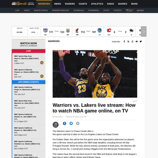 A complete backup of www.nbcsports.com/bayarea/warriors/warriors-vs-lakers-live-stream-how-watch-nba-game-online-tv
