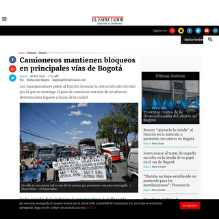 Camioneros mantienen bloqueos en principales vÃ­as de BogotÃ¡ - ELESPECTADOR.COM