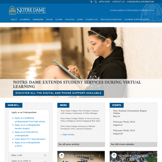 A complete backup of notredamecollege.edu