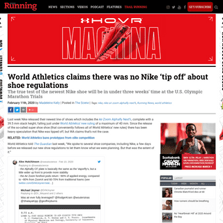 A complete backup of runningmagazine.ca/the-scene/world-athletics-claims-there-was-no-nike-tip-off-about-shoe-regulations/