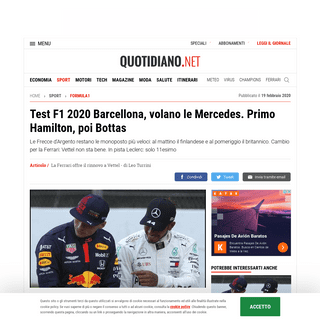A complete backup of www.quotidiano.net/sport/formula1/test-f1-2020-barcellona-1.5037092
