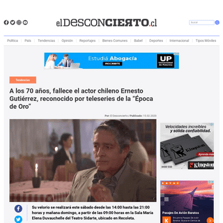 A complete backup of www.eldesconcierto.cl/2020/02/15/a-los-70-anos-fallece-el-actor-chileno-ernesto-gutierrez-reconocido-por-te