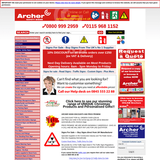 A complete backup of archersafetysigns.co.uk