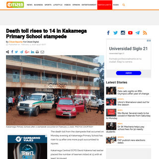 A complete backup of citizentv.co.ke/news/13-pupils-killed-39-injured-in-stampede-at-kakamega-primary-school-316739/